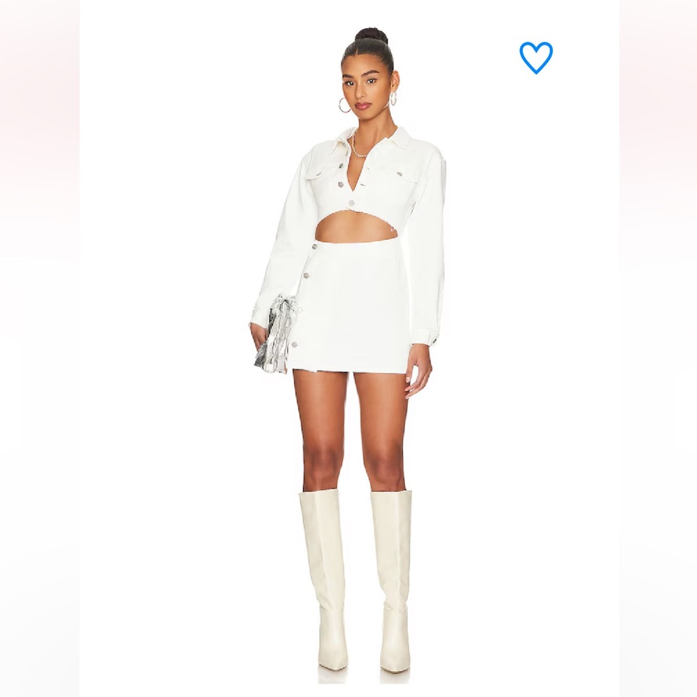 superdown Mika Button Front Dress White Denim - Small - Picture 5 of 10